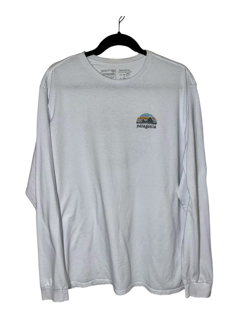 Patagonia Men’s Skyline Stencil Responsibili-Tee Long Sleeve Shirt Size Large